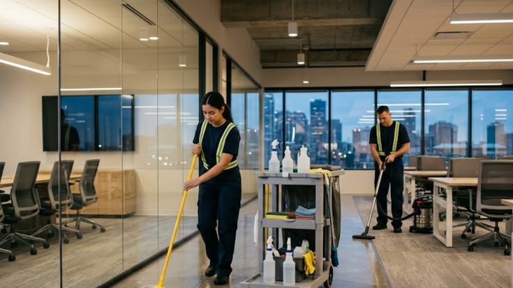 A Las Vegas office space cleaned and reset by Desert Valley Maid Service